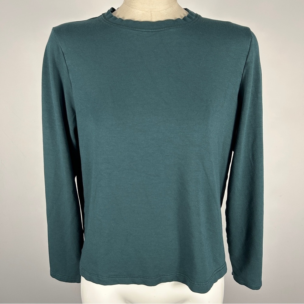 ❤️ Majestic Filatures Elegant Teal Long Sleeve Women's Top Size M